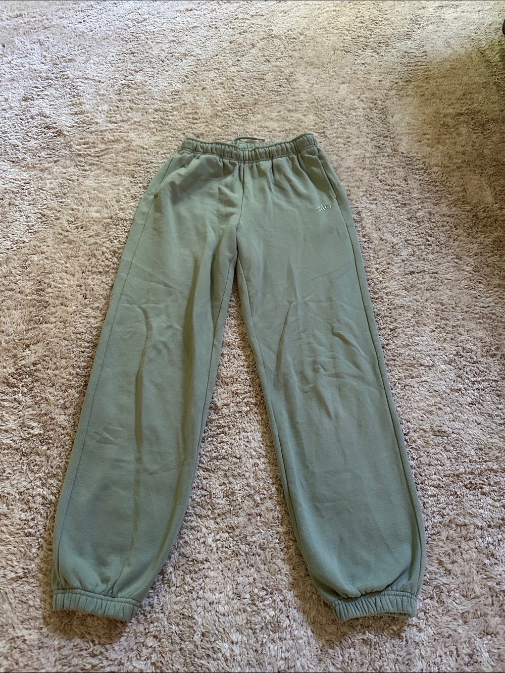 ALO Yoga Kids Olive Green Fleece Joggers